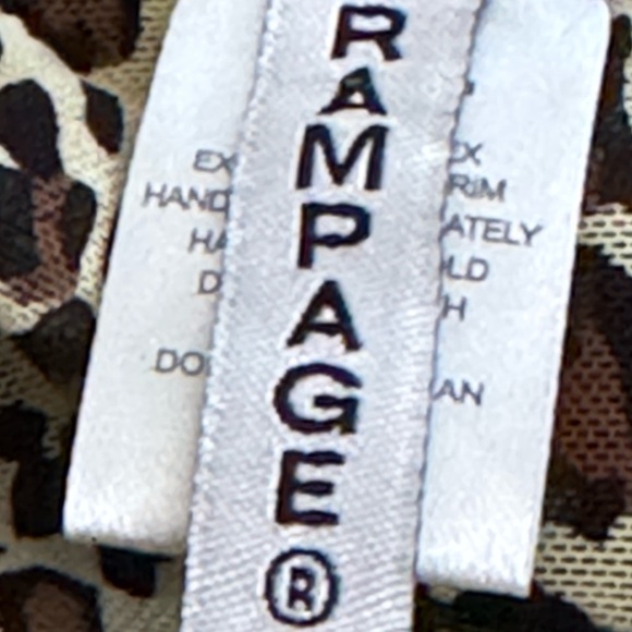 RAMPAGE Vintage Animal Print Cheetah Brown Pink Lace Trim Mesh Slip Dress 2X XL - Picture 5 of 8